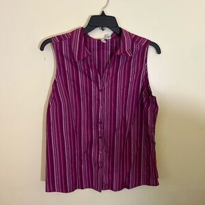 St. John’s Bay Stretch Sleeveless Pink Striped Women's Top XL